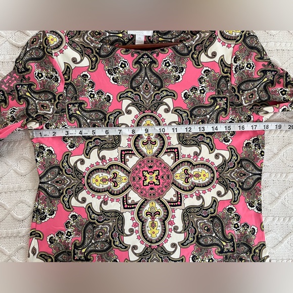 Charter Club Elegant Patterned 3/4 Sleeve Blouse Women’s Petite Small - Picture 13 of 14